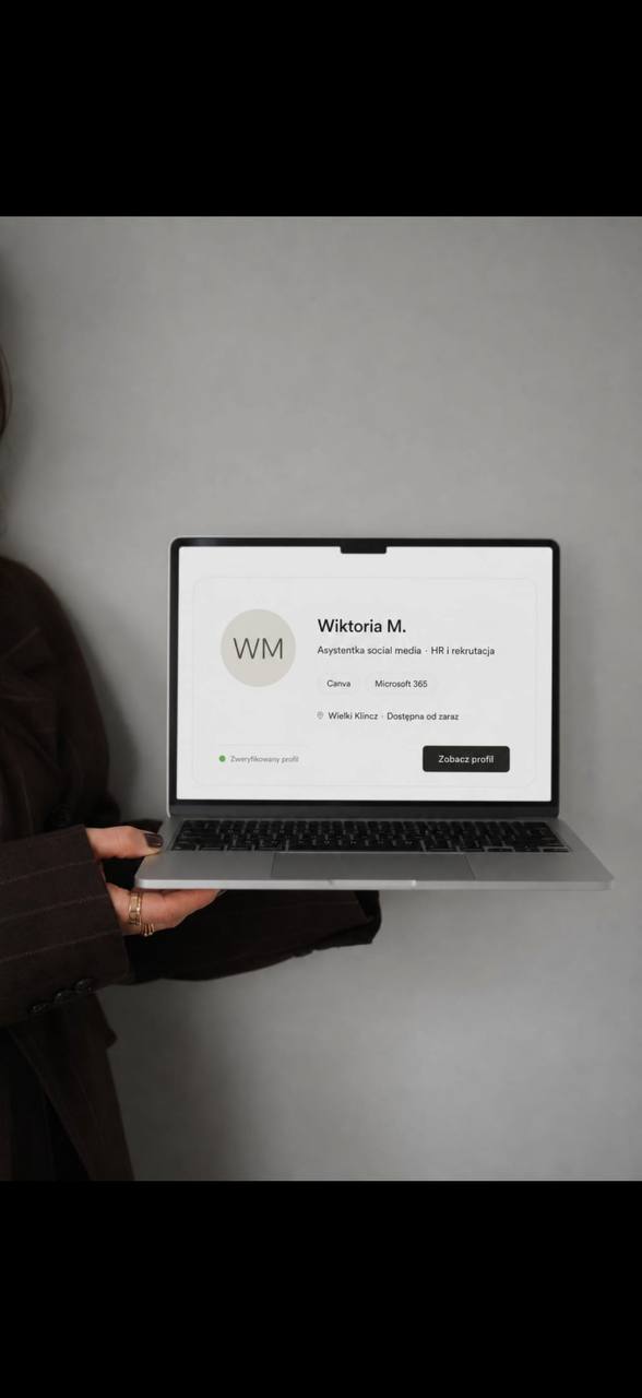 Profil asystentki widoczny dla pracodawców na niezastapiona.pl